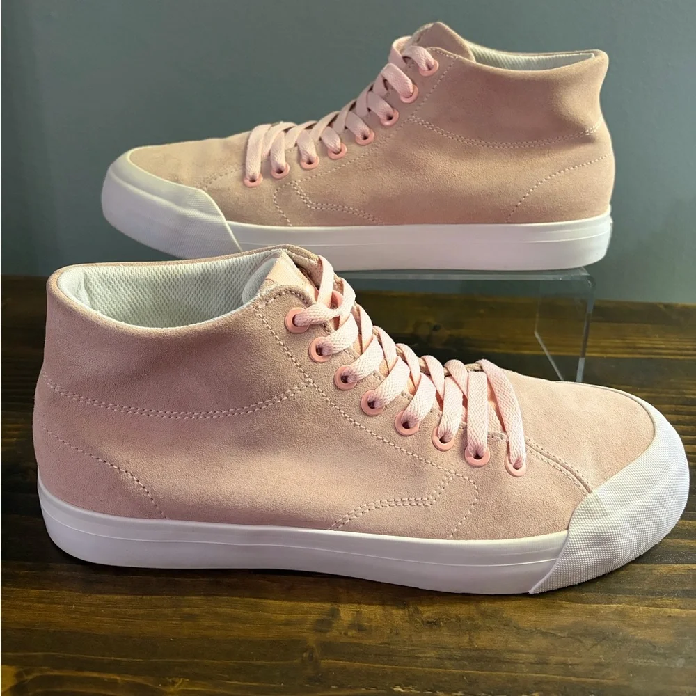 DC Men’s Evan Smith Hi Zero Pink Mid-Top Suede Skateboard Sneaker Size 9